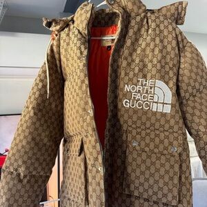 Gucci Brown Monogram Puffer Jacket